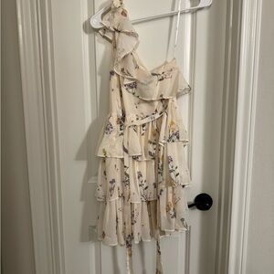 Floral cream mini dress